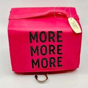 Victoria's Secret Hanging Makeup Case Travel Bag Pink Black Lace